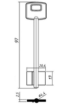Сувальдный ключ CIZ8DS ЧИЗА-08 – заготовка 14993