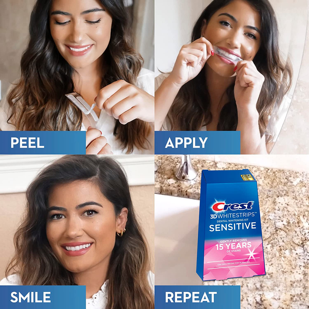 Отбеливающие полоски для зубов Crest 3D Whitestrips Sensitive