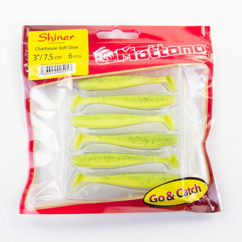 Виброхвост Mottomo Shiner (75мм, 2гр), 6шт/уп