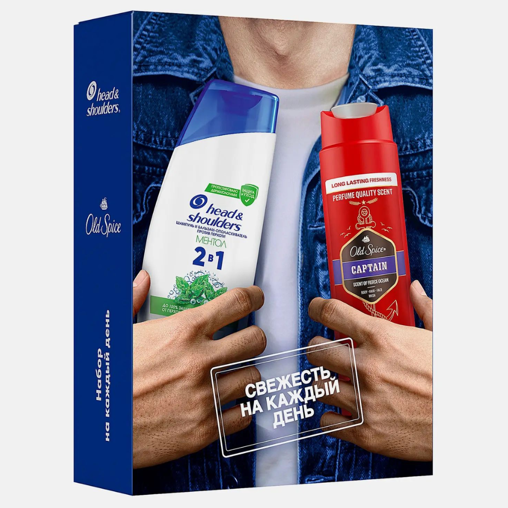 Подарочный набор мужской Gillette Шампунь-бальзам и гель для душа