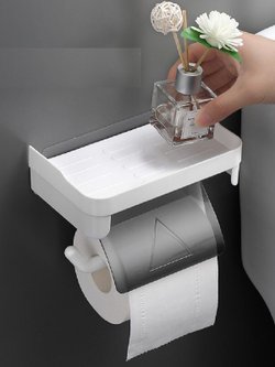 Держатель для туалетной бумаги с полкой (XS-387)