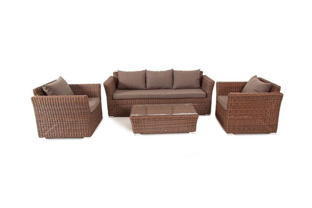 "Капучино" лаунж-зона из искусственного ротанга, цвет коричневый