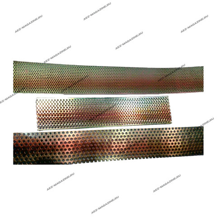 Сетка для зернодробилки 65х670мм, толщина 1мм, диаметр отверстий 2мм