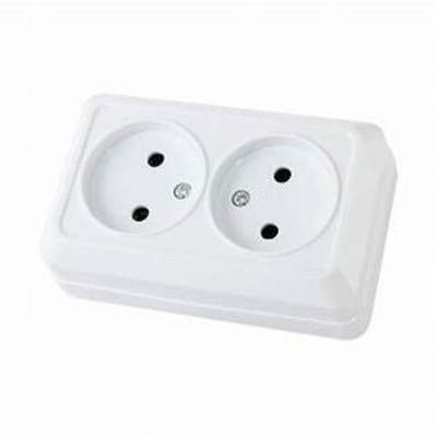 Розетка 2-местная белый б/з 10А ОУ Ладога