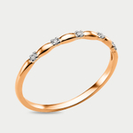 Кольцо для женщин из розового золота 585 пробы с фианитами (арт. 006811-1102)