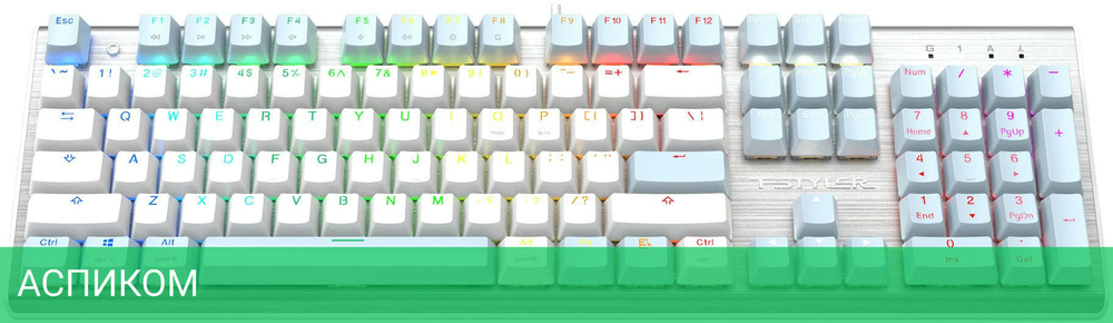 Клавиатура A4Tech Fstyler Neon синий/белый (FS100)