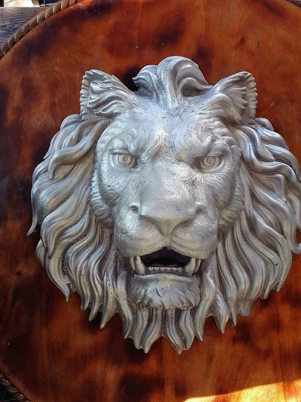 Кованый элемент Лев литой, под покраску 45х42 (15 см), вес 7 кг. 