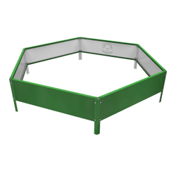 Клумба многоугольная оцинкованная с ножками 1 ярус RAL 6002 Зеленая листва