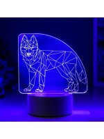 Светильник 3D ночник RISALUX «Волк», LED RGB, от сети, 9.5×1
