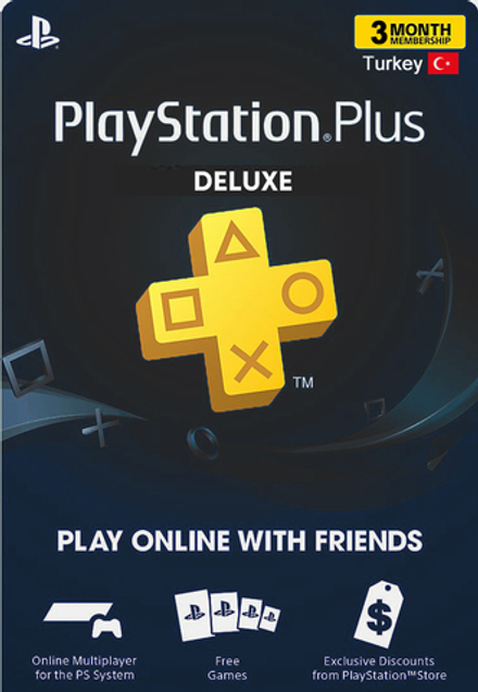 Playstation Store Турция: 3-месячная подписка PlayStation Plus Deluxe [услуга покупки подписки в аккаунт PSN Турция]