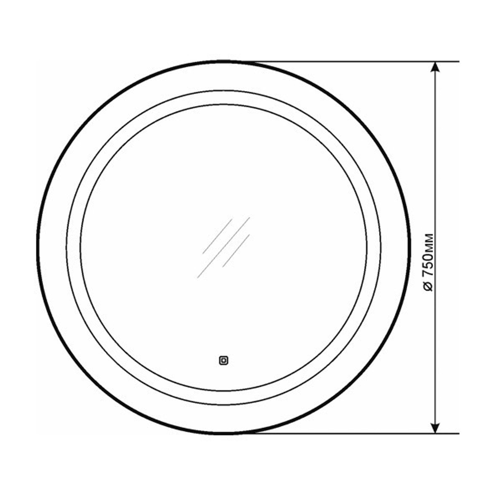 Зеркало Comforty Круг-75 LED-подсветка, бесконтактный сенсор 75*75