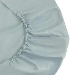 Простыня на резинке из сатина голубого цвета Essential, 200х200х30 см