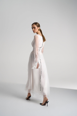 Платье миди со шнуровкой