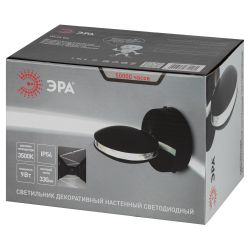 Светильник накладной светодиодный ЭРА WL44 BK 9Вт 3500К IP54 черный для интерьера и фасадов зданий