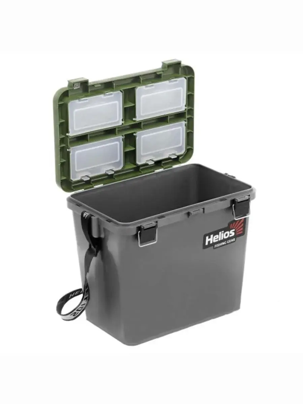 Ящик рыболовный зимний для хранения снастей серый/хаки