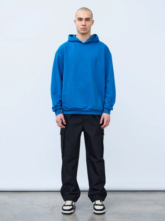 Худи оверсайз без начеса (синий)