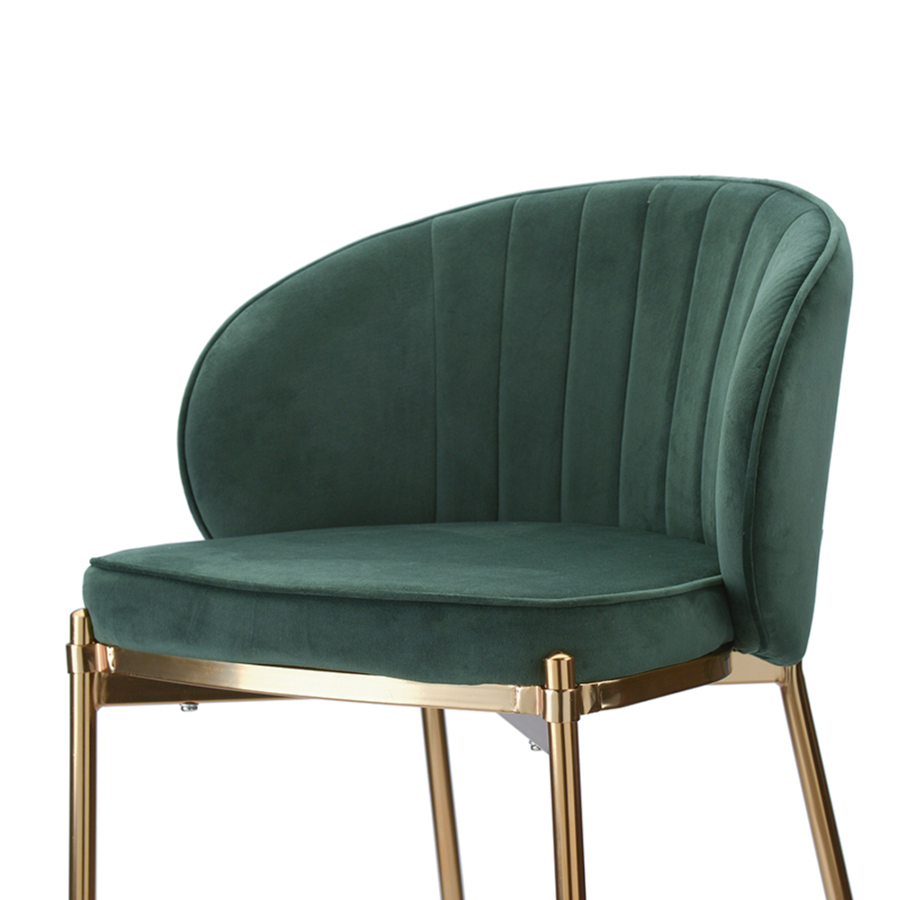 Стул барный coral, велюр, темно-зеленый