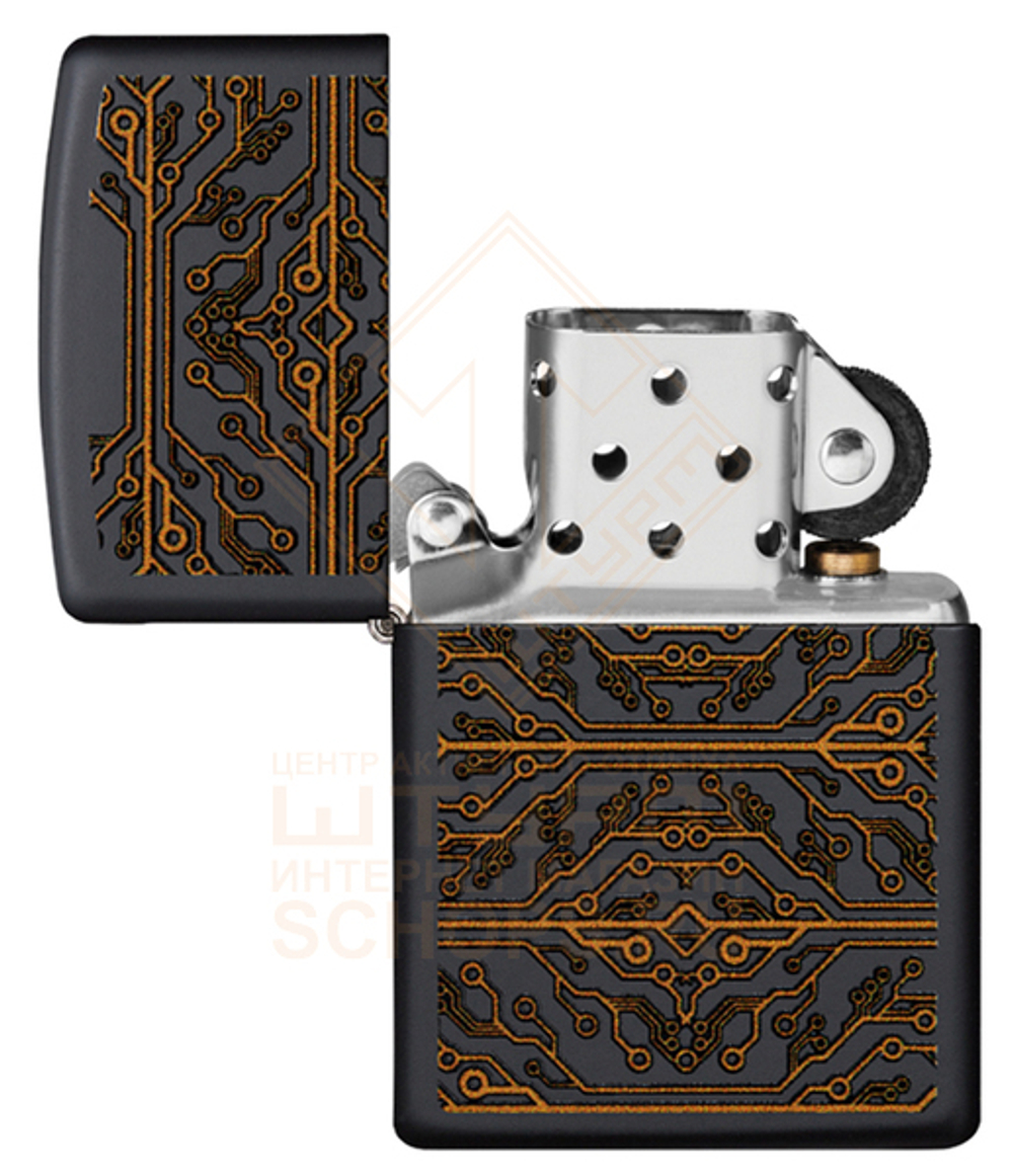 Зажигалка Zippo 49572 Circuit Pattern, Black Matte