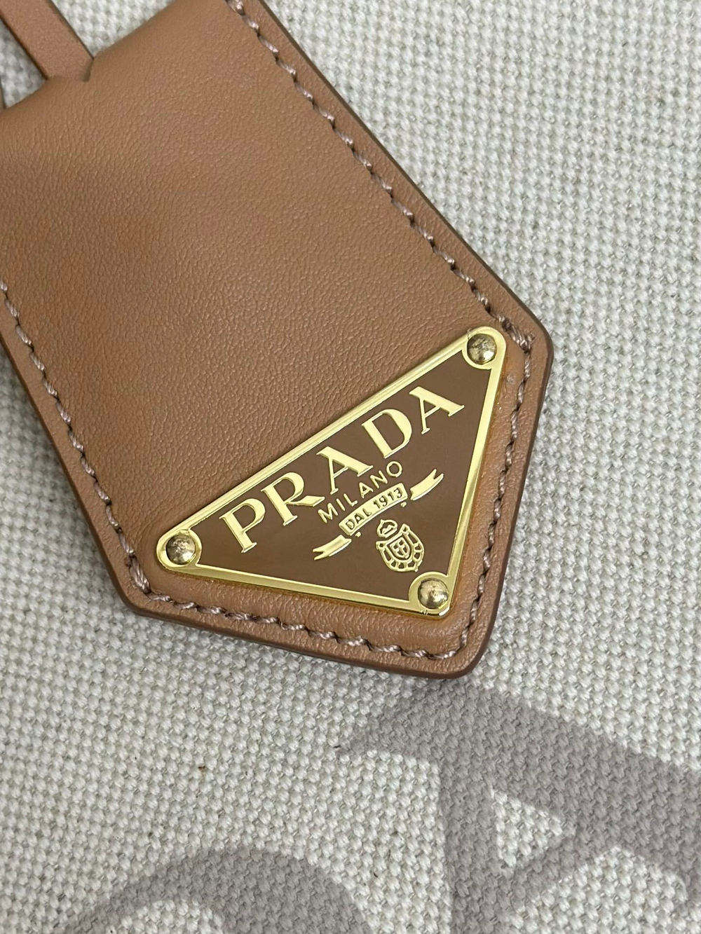 Prada Large Linen Tote Bag 37 cm