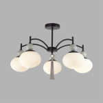 8273/5C NEOCLASSI LN26 041 черный, серый/белый металл, керамика/стекло Люстра потолочная Е14 5*40W 220V GLORIYA