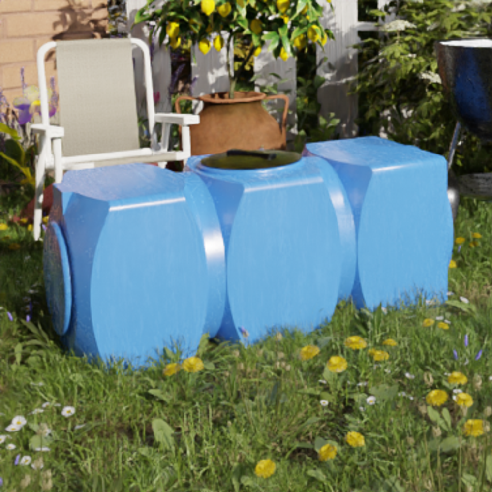 Емкость К 500 Ирпласт прямоугольная 500 л. горизонтальный (1450x650x650см;23кг;голубой) - арт.560340