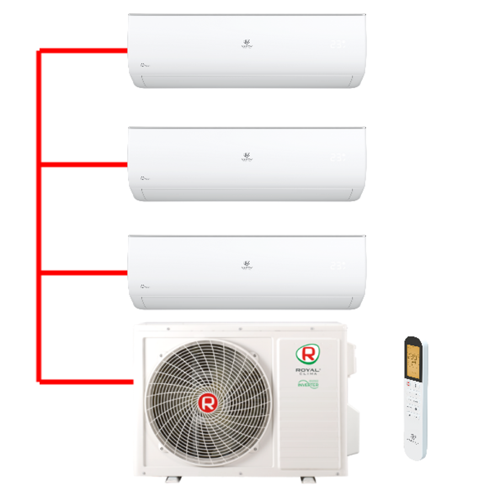 Мульти сплит-система Royal Clima серии Gamma Gloria (3 внутр. блока, 60м2)