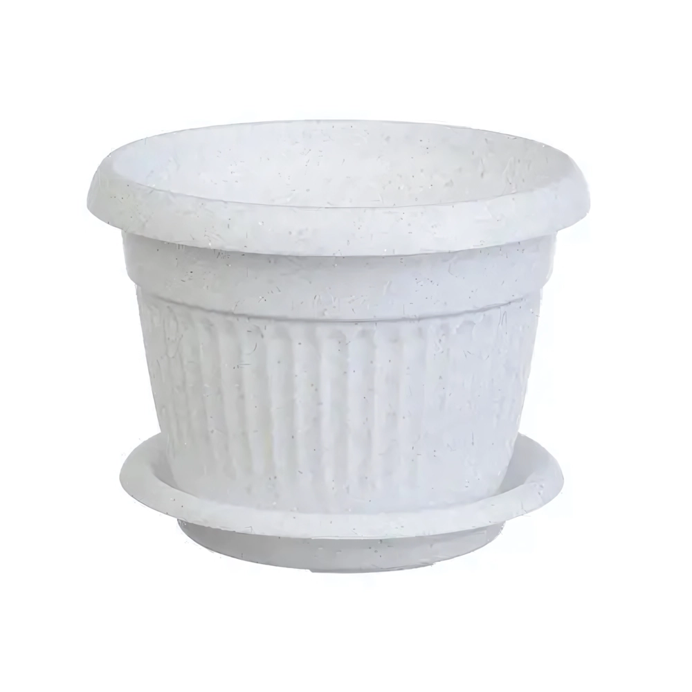 Кашпо ЛИВИЯ D280мм 7,4л с поддоном Мраморный 0,22,28х0,28м