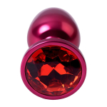 Красная анальная пробка 7,2см с кристаллом красного цвета ToyFa Metal 717007-99