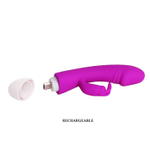 Pretty Love Will – силиконовый вибратор со стимулятором клитора, влагозащищенный, 18 см, лиловый