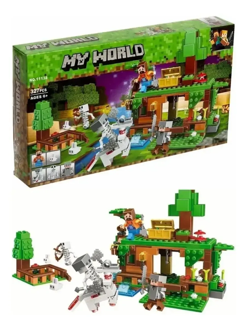 Конструктор Майнкрафт Битва за сокровища 327 деталей 11138