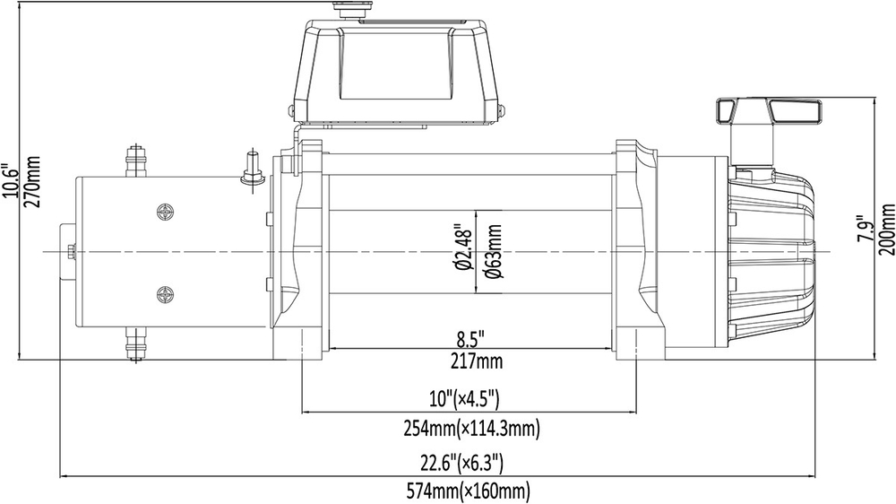 Лебёдка автомобильная электрическая 12V Runva 11000 lbs 5000 кг (влагозащищенная)
