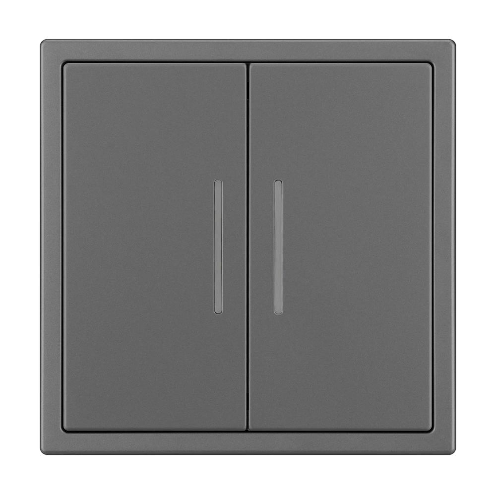 Механизм звонкового выключателя двухклавишный LED SWT-NOBE-MKR2-SFPL-L-GR (230V, 10A) (Arlight, Серый базальт) 061744(1)