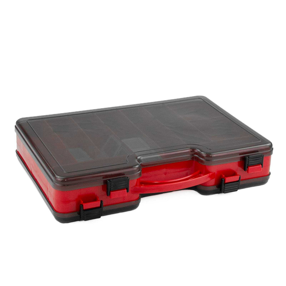 Кейс двухсторонний с ручкой (290х190х55), Красный/Дымка