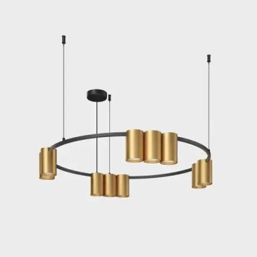 Подвесной светильник 10*GU10 DK4065-BK+SG чёрный/сатинированное золото Orbit Denkirs