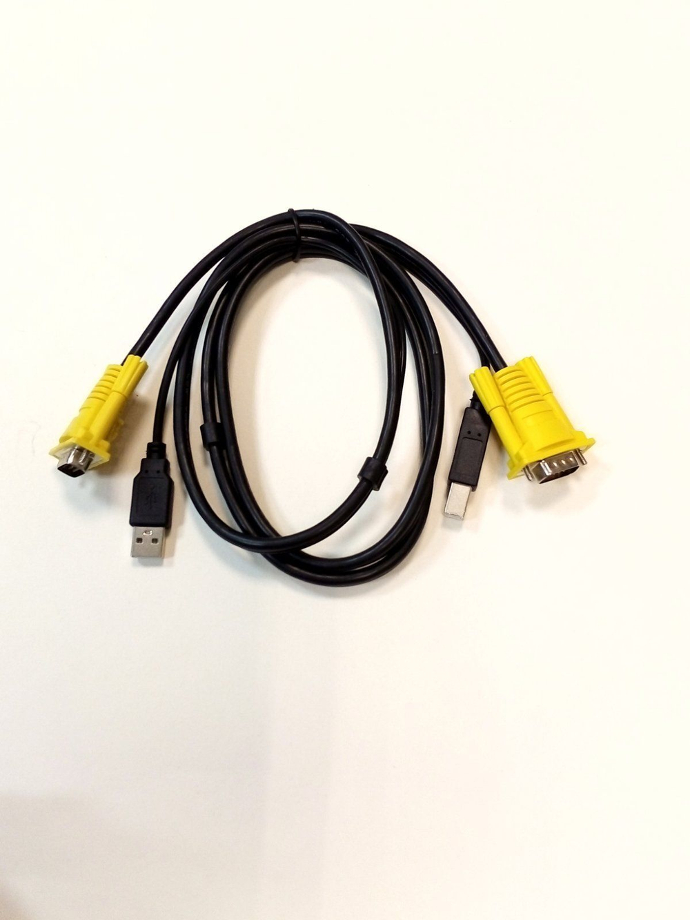 Кабель мониторный спаренный VGA-VGA+USB-USB type B 2.0