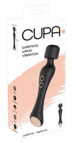 Черный вибромассажер с подогревом Cupa Warming Wand - 22,6 см. (Цвет: черный)