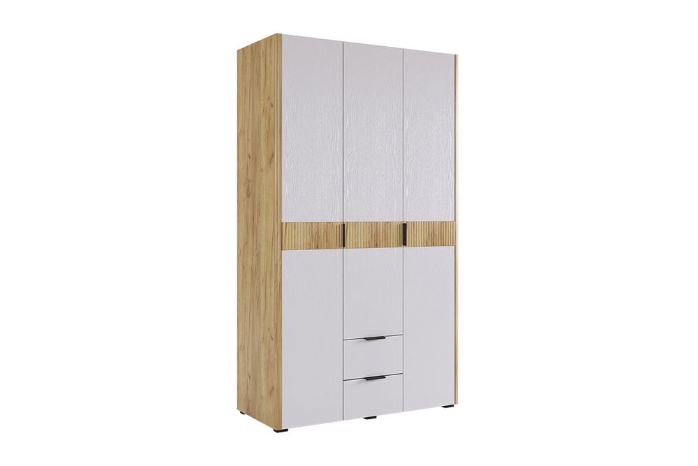 Шкаф трехдверный "Адам" (Дуб крафт золотой/Белое дерево)