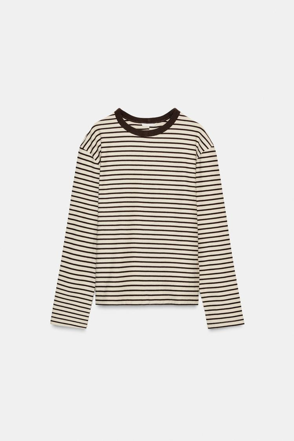 ZARA ФУТБОЛКА В ПОЛОСКУ С ДЛИННЫМИ РУКАВАМИ, В ПОЛОСКУ