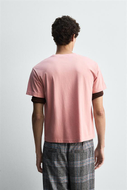 ZARA HARRY LAMBERT X DISNEY ФУТБОЛКА MICKEY + DONALD, ПАСТЕЛЬНО-РОЗОВЫЙ