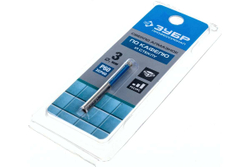 Алмазное трубчатое сверло по керамике и стеклу ЗУБР Профессионал Р60, трехгранный хвостовик, 3 мм, для дрели 29850-03