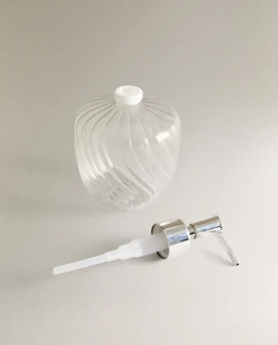 ZARA HOME ДОЗАТОР ДЛЯ МЫЛА С ВОЛНИСТЫМ УЗОРОМ, ПРОЗРАЧНЫЙ