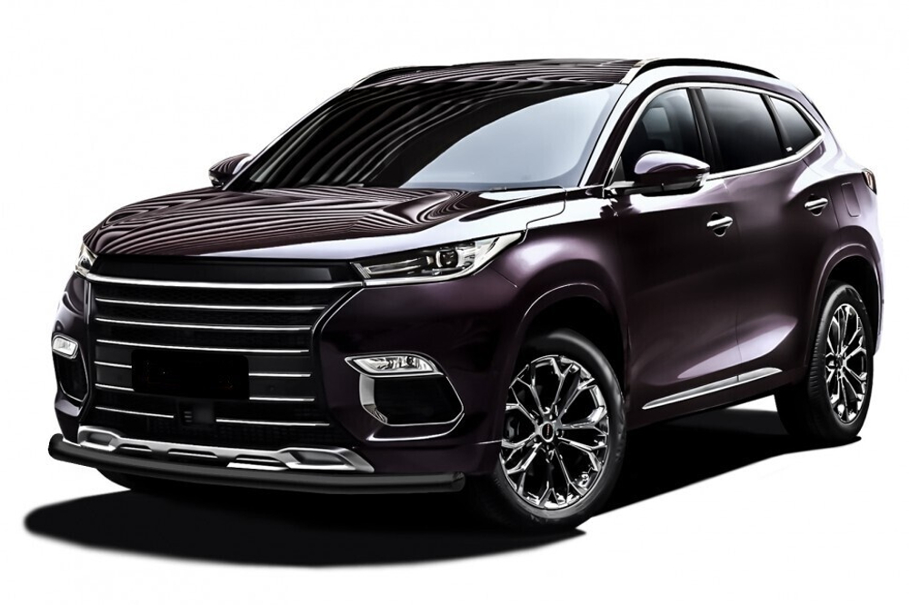 Защита переднего бампера (нержавейка) Chery Exeed TXL (2021-2023) d57 (черный)