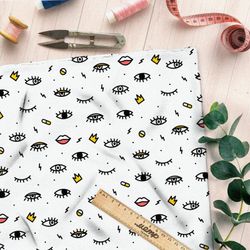 Ткань таффета глазики и ресницы