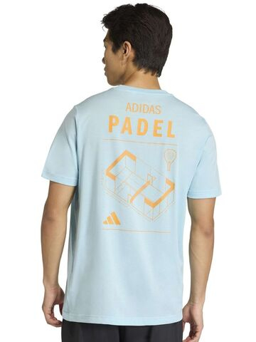 Мужская теннисная футболка Adidas Padel Cat Graphic - ice blue