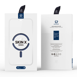 Прозрачный чехол книжка синего цвета с поддержкой MagSafe от Dux Ducis для iPhone 14 Pro, серия Skin X Pro Series Case