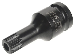 Головка-бита SPLINE ударная 1/2", M14 с отверстием ROCKFORCE RF-24806014T
