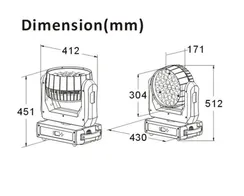 Diapro ColorWash K20 MKII вращающаяся голова Wash, 555Вт