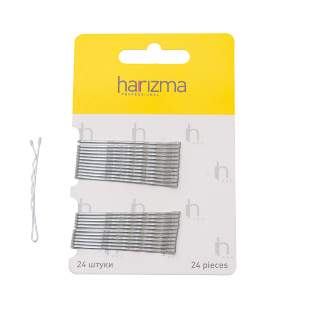 Невидимки-волна Harizma h10534-17, серебро, 50 мм (24 шт)