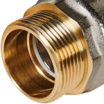 Кран шаровой полнопроходной STOUT - 1"1/4 (НР/НР, PN40, Tmax 150°C, ручка-бабочка черная)