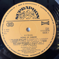 Винтажная виниловая пластинка LP Citron Tropic Of Cancer (Чехословакия 1984)